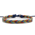 AFS-012 Pink Bohemian Braided Cotton Rope Wrap Bracelets Ethnic Anklet Adjustable Size for Men Women Wedding & Party
