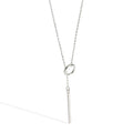 Custom Vertical Bar Necklace Jewelry for Women 925 Sterling Silver Statement Lariat Y Pendant Drop Thin Flat  Bar