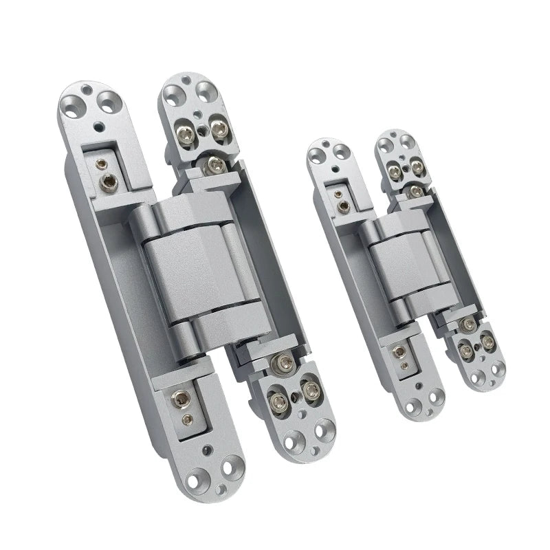 3D Adjustable Concealed Hidden Door Hinge Zinc Alloy & Aluminum Alloy Heavy Duty Invisible 2.3kg Capacity 180 Opening Angle