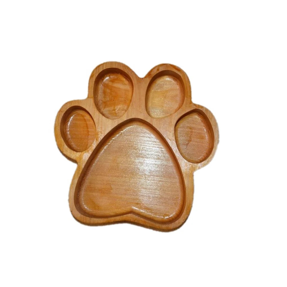 Wood Serving Plate Customize Paw Bones Snack Candy Chocolate Food Bamboo Tray