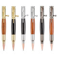 SHULI New Luxury Metal Ballpoint Gun Pen Solid Wood Brass Bolt Action Creative Gift Metal Ball Pen With Custom Logo