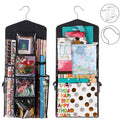 Holiday Wrapping Paper Storage Bag with Metal Hanger Premium Christmas Hanging Gift Wrap Organizer