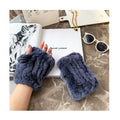 Fashion Girls Real Rex Rabbit Fur Breathable Comfortable Half Gloves Fingerless Mittens Warm Winter Cycling Outdoor Ladies
