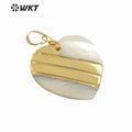 WT-JP228 WKT Amazing Design Gold Dipped Shell Heart Pendant Lady Populared Shell Vintage Boho Pendant for Necklace Design