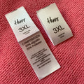 Center Fold Washing Size Fabric Satin Labelwholesale Brand logo Inside Clothing Label for Jackets