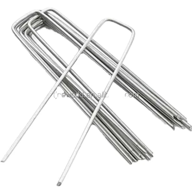 6 Inch 11 Gauge U-Shaped Landscape Staples Galvanized Garden Stakes Ground Pin Iron Steel Material U-Type Nail Sod Staple