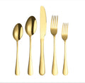 Factory Direct Golden Luxury 1010 Stainless Steel Cutlery Set 20 Pcs Tableware High Mirror Polish Custom Gift Box Giveaways