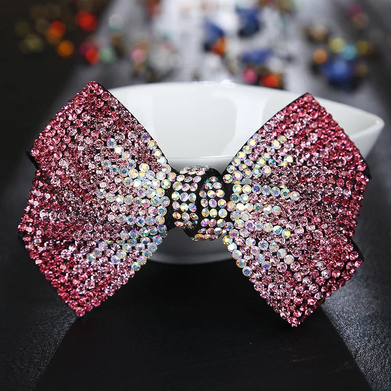 HX-290 Hot Selling Crystal Bow Hairpin Korean Hair Clips for Girl Spring Clip Hair Ornament Hair Accessories Clip
