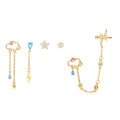 6Pcs Elegant Cloud Tassel Earrings S925 Silver with Vibrant Gemstones Perfect Gift Jewelry Set