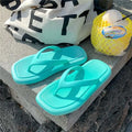 Popular Comfortable Leisure Custom Rainbow Simple Solid Color Glitter Slipper Flip Flop Women Summer Sandals