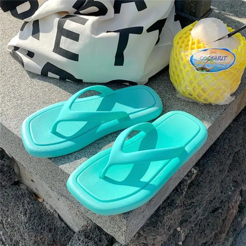 Popular Comfortable Leisure Custom Rainbow Simple Solid Color Glitter Slipper Flip Flop Women Summer Sandals