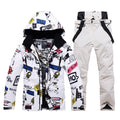 Custom Waterproof Breathable Allover Printed Winter Mens Ski Suit Windproof Snowboard Suit Winter Snow Suit