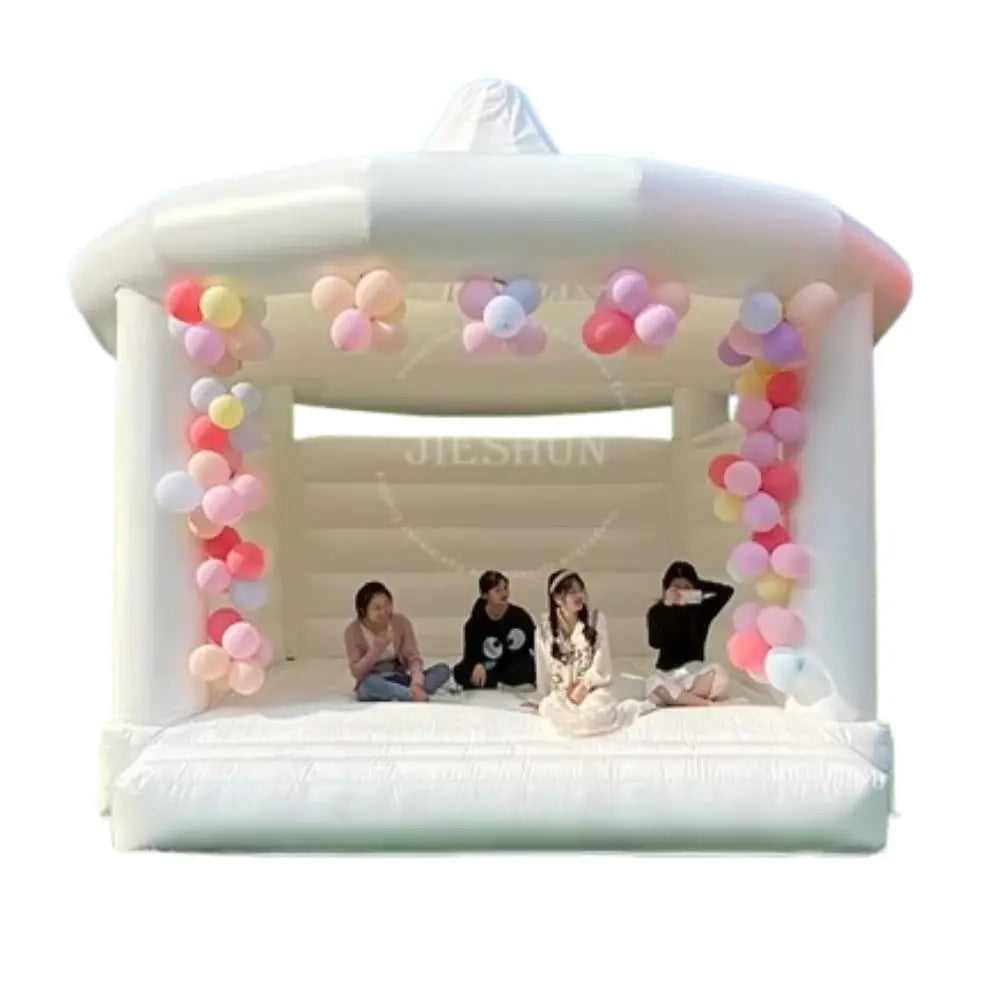 2022 New Style Outdoor White Wedding Bouncer Inflatable House Jumping Bouncy Castle