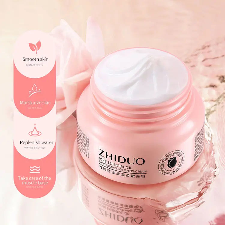 OEM Private Label ZHIDUO  Rose Essential Oil Natural Moisturizing Beauty Lightening Organic Whitening Face Cream