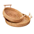 Rattan Handmade Fruit Breakfast Tray Food Storage & Container Round Rattan Display Kitchen