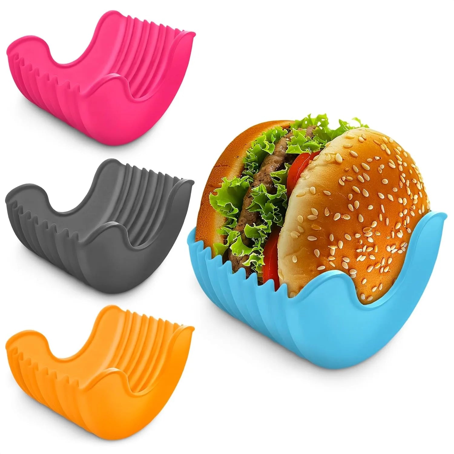 Silicone Sandwich Storage Case Juicy Burgers Holder Kitchen Accessories Retractable Burger Fixed Box Reusable Hamburger Box