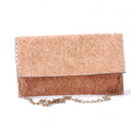 RTS 50 Pcs Free Shipping Women Purse Stylish Cork Clutch Small Crossbody Shoulder Bag with Chain Strap