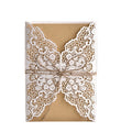 Marriage Invitation Card Brown Paper Laser Cut Paper