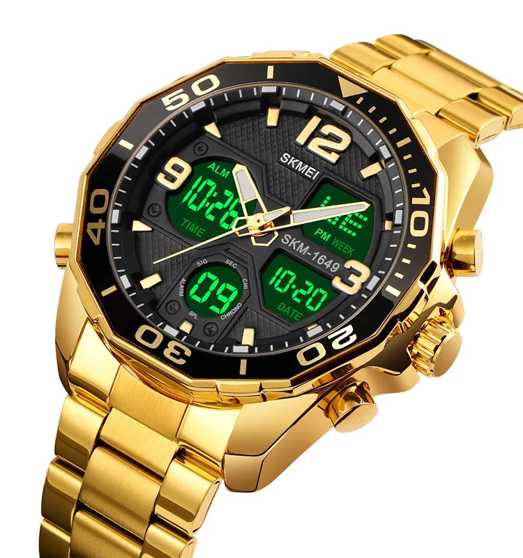 SKMEI Dual Movement Sport Mens Watches Quartz Digital Men Wristwatches Chronograph Alarm Male Waterproof Clock Reloj Hombre