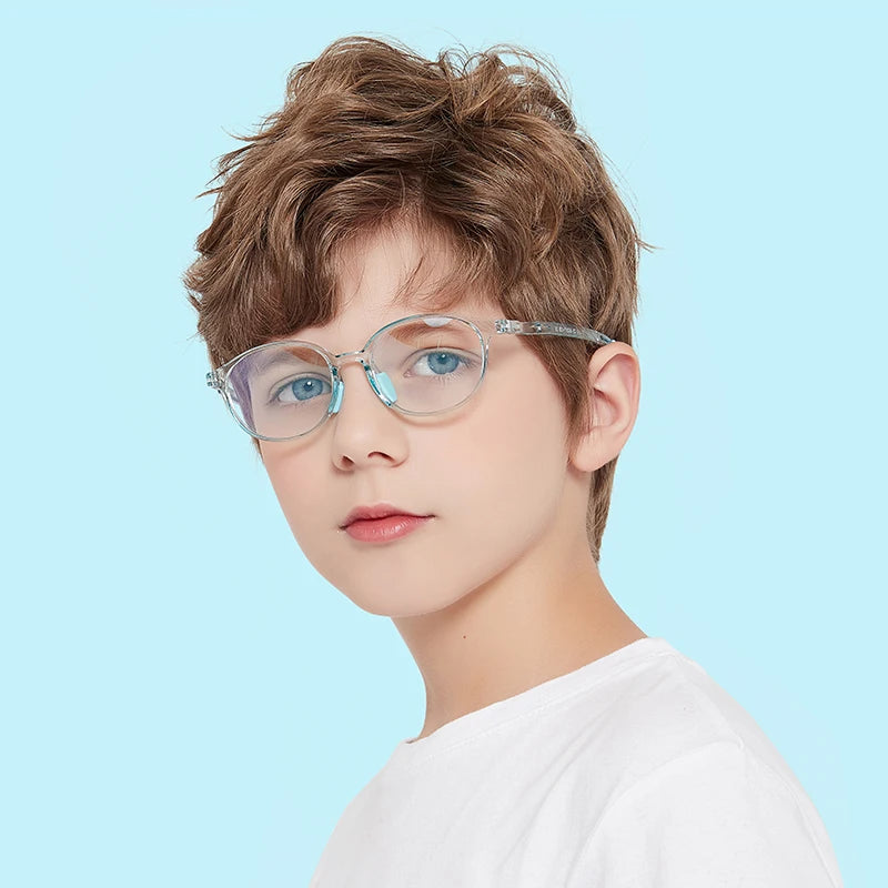 TR90 Computer Eye Glasses for Kids Adjustable Temple Children Eyeglasses Anti Blue Rays Student Optics Frame Lens Ultralight