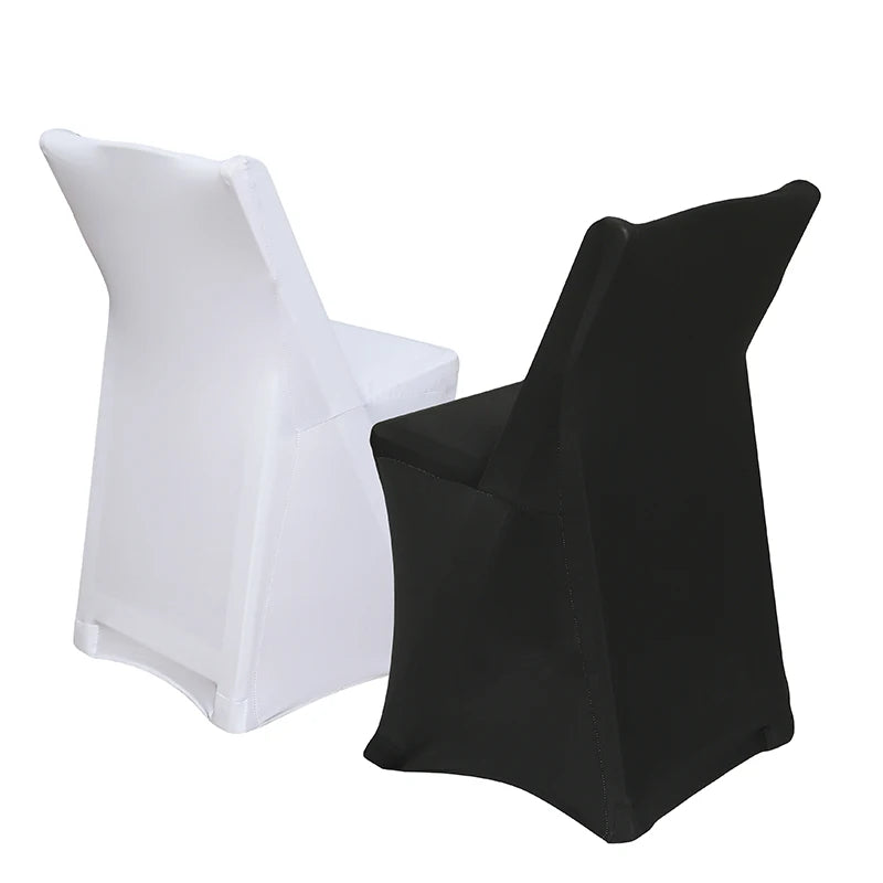 White Black Polyester Spandex Chiavari Chair Slipcovers Cheap Folding Wedding Banquet Decoration Printed Pattern Universal Size