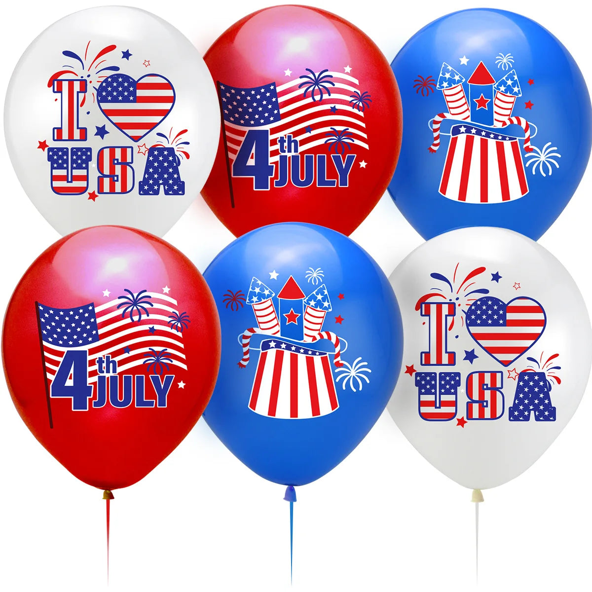 Red White and Blue Latex Balloons American Flags Balloons for 4th of July Decorations Independence Day Patriotic Anniversary
