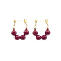 2024 Red Cinnabar Earrings 925 Silver Needle Retro  Antique Pure Silver Natural Jade Light Luxury High Sense