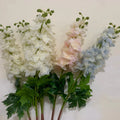 YH026 Wholesale Artificial Delphinium White Flowers Latex Real Touch Delphinium Flower for Wedding Home Decoration