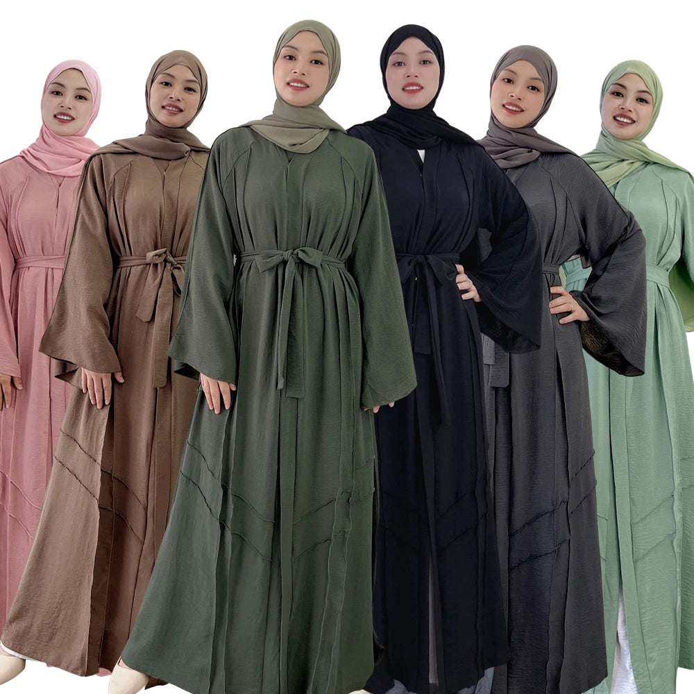 Loriya New Design Traditional Muslim Clothing Muslim Wear Women Islamic Clothing  Women Muslim Dress Open Abaya With Buttons