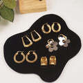 Wholesale High End Stainless Steel Non Tarnish Fine Jewelry Statement Flower U Shaped Chunky Gold Plated Hoop Earrings