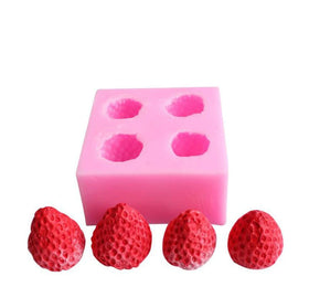 Eco-Friendly 3D Strawberry Fondant Moulds Food Grade Silicone Strawberry Tray Pop Mold for Cake Decoration