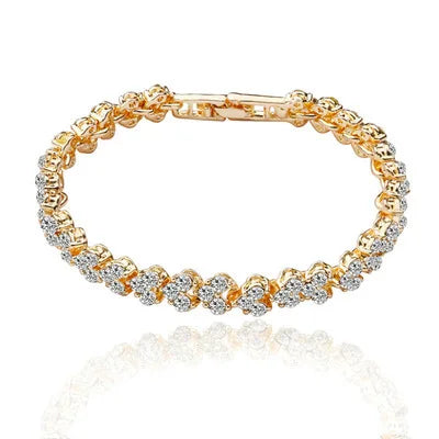 European and American New Luxury Roman Crystal Bracelet With Diamonds Full of Diamonds Bracelet Foreign Trade Jewelry