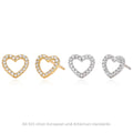 Cute Zircon Small Studs Earrings Daily Jewelry 925 Sterling Silver Heart Earrings Women