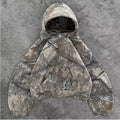 Wholesale Mens 100% Cotton Hunting Streetwear Cropped Oversize Digital Print Camo Hoodie Real Tree Printed Zip up Hoodies