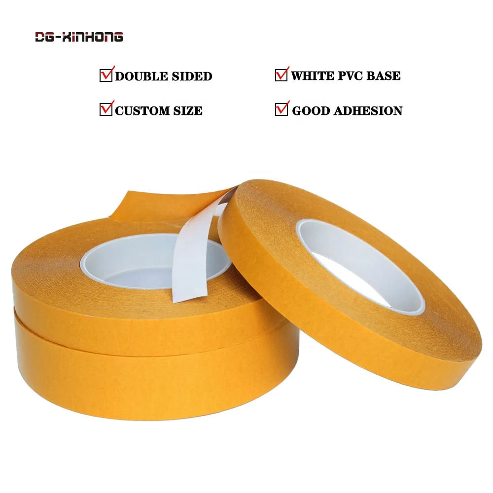 High Temperature Heat Resistant High Viscosity Phone Case Mounting Yellow Liner White PVC Film Double Sided PVC Adhesive Tape