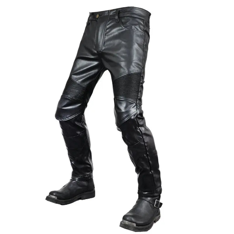 Four Season Waterproof Windproof Stretch Leather Pants Men's Jeans