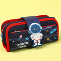 2-in-1 Large Capacity School Pouch Detachable Penbag Separate Pencil Case Cartoon Canvas Zipper Special Purpose Bags Cases