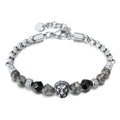 Engravable Couple Stainless Steel Bracelet Creative Titanium Steel Men Natural Stone Jewellery Valentine's Day Gift