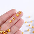 DIY Handmade Jewelry Bead Alloy Spacer Cut Flower square Bead Spacer square Loose Bead Rope Accessories