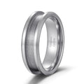 MACHO Jewelry Wholesale 8mm Classic Beveled Edges Polished Tungsten Blank Ring with Channel for Inlay