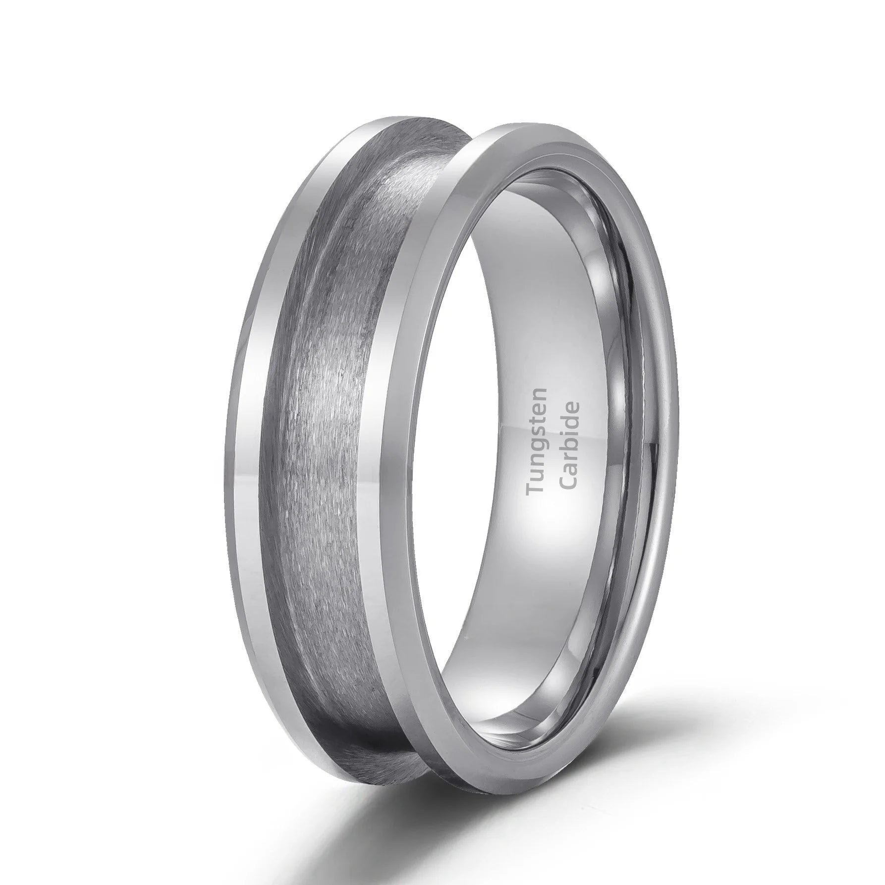 MACHO Jewelry Wholesale 8mm Classic Beveled Edges Polished Tungsten Blank Ring with Channel for Inlay