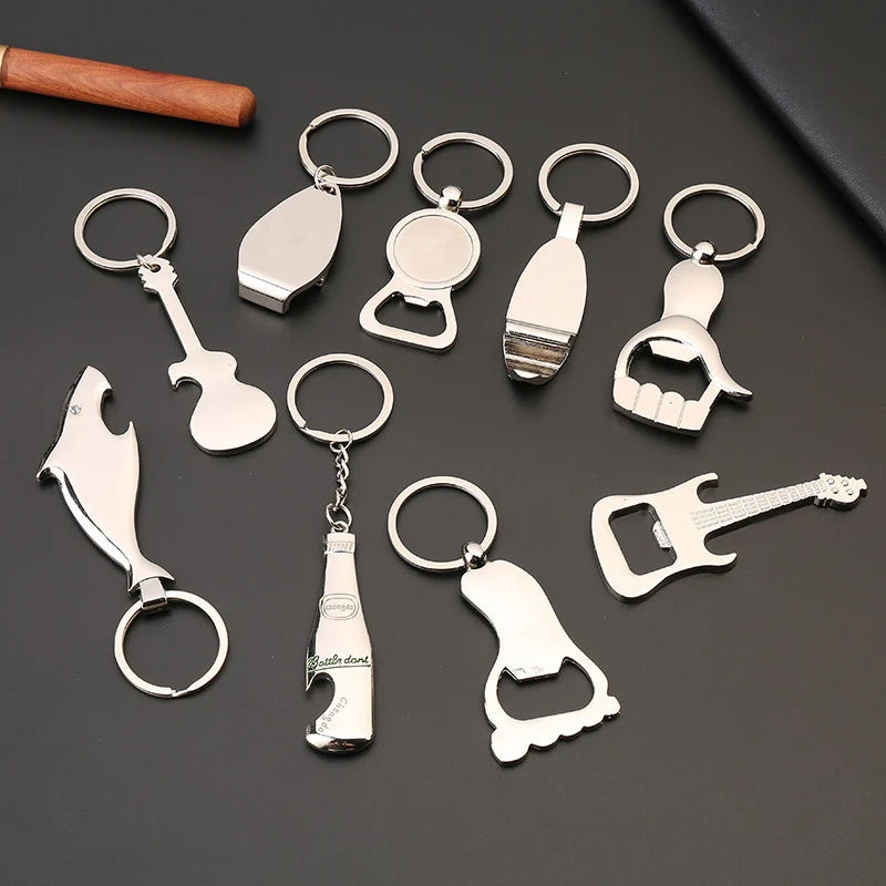 Wholesale Custom Logo Metal Beer Bottle Opener for Bar Wedding Party Favors Creative Keychain Event Promotional Gift