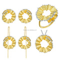 Lotus Fun 18k Plated Gold Jewelry Pencil Shavings Wholesale Elegant Jewelry Set for Woman Fine Jewelry for Women