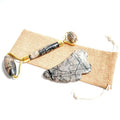 Diy Quartz Hot Sell 2 in 1 Vibrating Jade Facial Massager Roller Set Electric Picasso Jasper Roller for Face