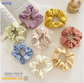 3pcs/set Woman Silk Hair Scrunchies Set Solid Rubber Band Girls Ponytail Holders Hair Ties Women Hair Accessories