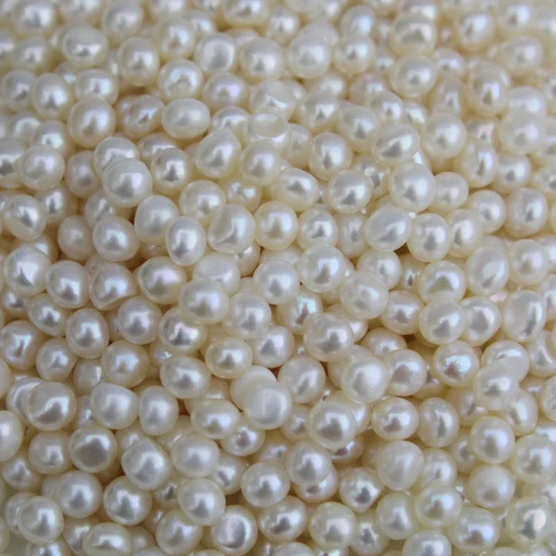 3A+ Class Natural Pearl Semicircle Flat Pearl Granule Pearl Powder Bead Strong Light Flawless Steamed Bread Bead