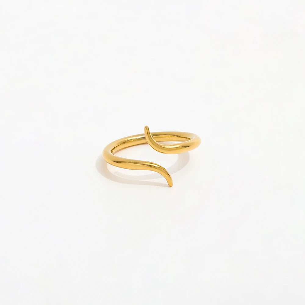 Joolim High End 18K Gold Plated Abstract Snake Rings for Women Finger Ring Non Tarnish