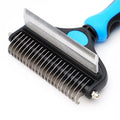 Professional Manufacturer Cat Dog Pet 2 in 1 Hair Dematting and Deshedding Undercoat Rake Steel Teeth Comb Grooming Brush Tool
