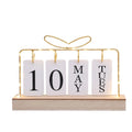 Creative Home Office Wooden Desktop Decoration Fashion Modern Black Gold Wood With Metal Desk Card Calendar Ornaments