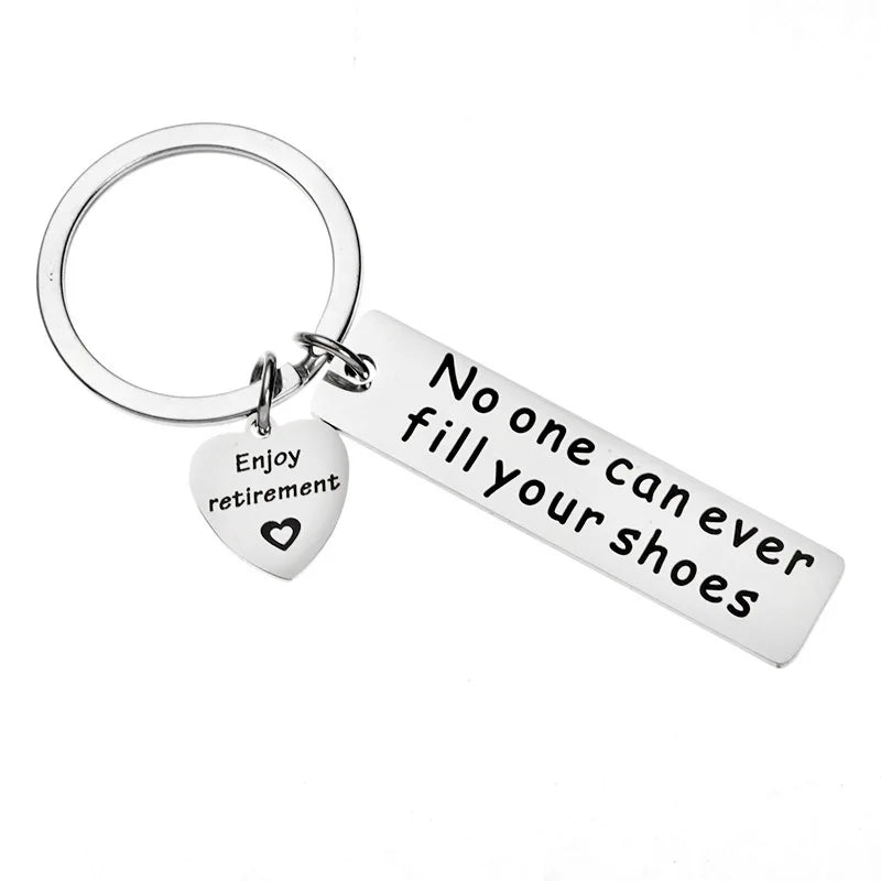 Personalized 'No One Can Ever Fill' Keychain for Retirees Fashionable Stainless Steel Alloy Perfect Gift for Colleagues Friends